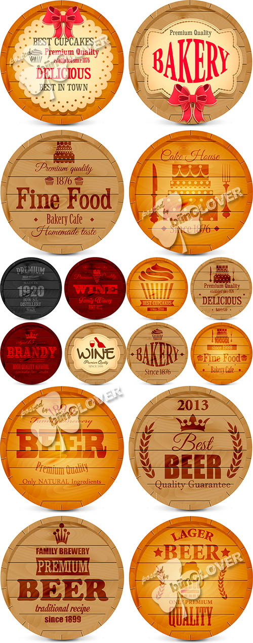 Beer, wine, bakery and food labels 0559