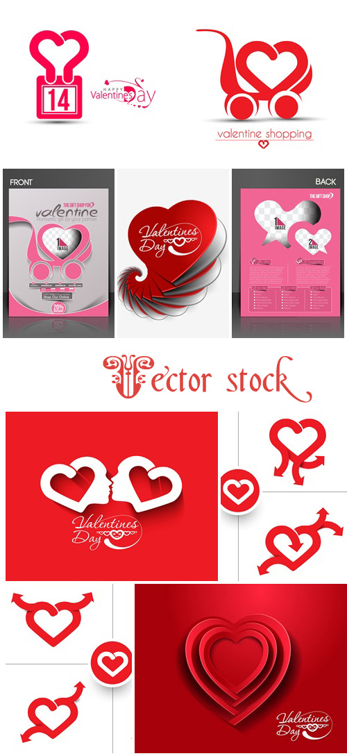 Vector collection for Valentines Day, 14 February, part 11