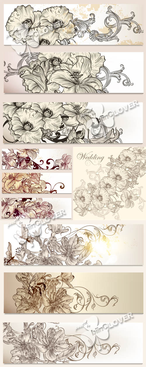 Beautiful floral banners 0560