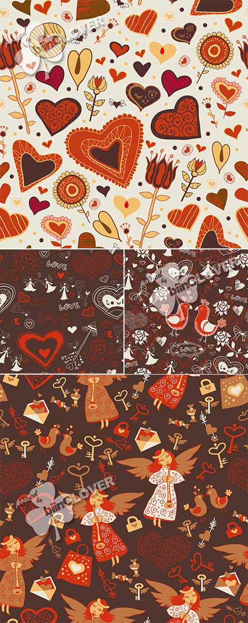 Romantic seamless texture with hearts 0561