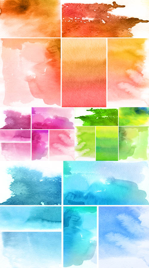 Четырехцветные акварели (набор фонов)