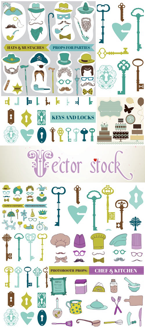 Vector elements in vintage hipster style - vector stock