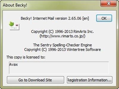 Becky! Internet Mail 2.65.06 :15.March.2014