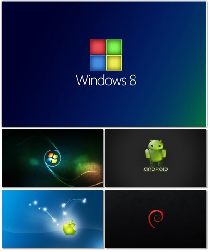 Подборка красивых фонов с эмблемами операционных систем 11