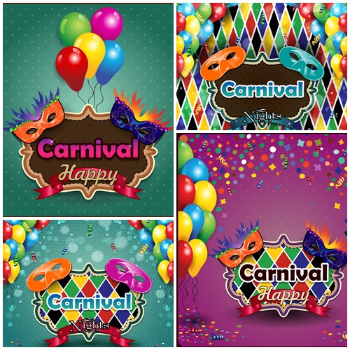 Carnaval mask on vector backgrounds - vector stock