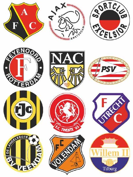 Логотипы и эмблемы футбольных команд Нидерландов (вектор)
