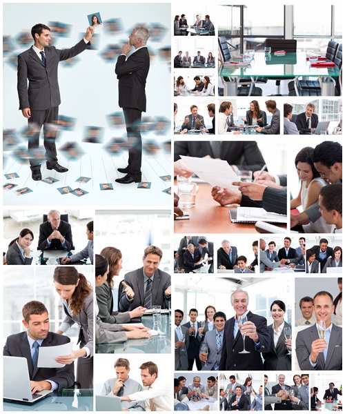 Business people collage, part 15 - stock photo