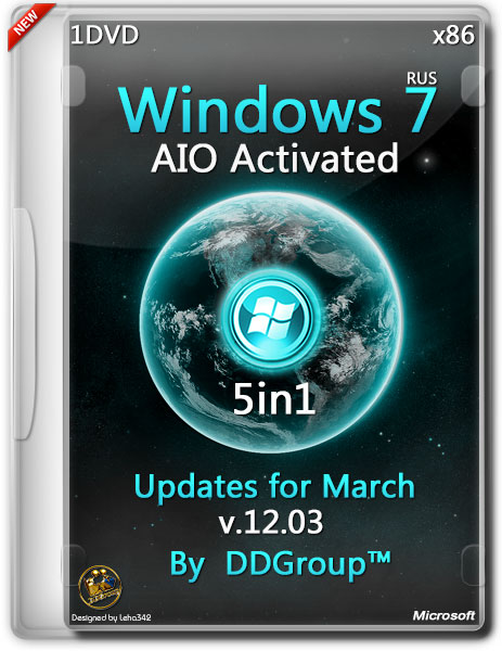 Windows 7 SP1 x86 5in1 AIO Activated Updates for March v.12.03 by DDGroup™ (RUS/2014)
