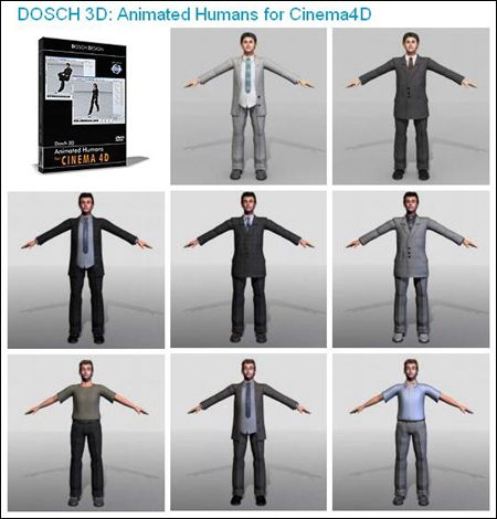 [Max] DOSCH DESIGN 3D Animated Humans for Cinema4D