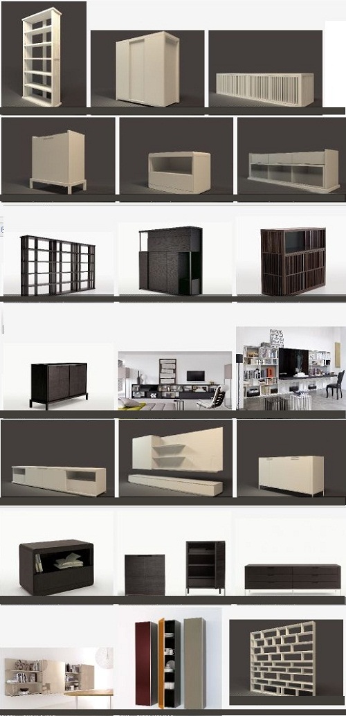 3D Models: Shelves and Drawers from B&B Italia