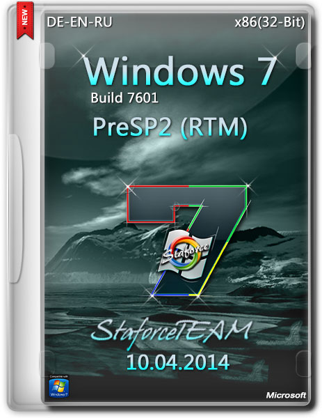 Windows 7 Build 7601 SP1 RTM DE/EN/RU 10.04.2014 StaforceTEAM (x86/2014)