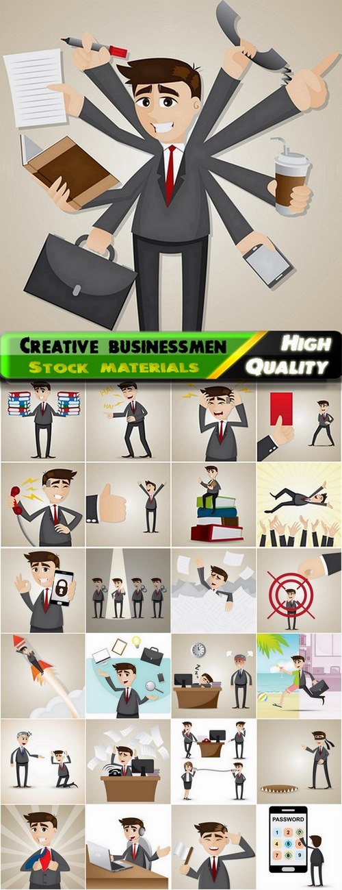 Creative and conceptual illustration of businessmen - 25 Eps