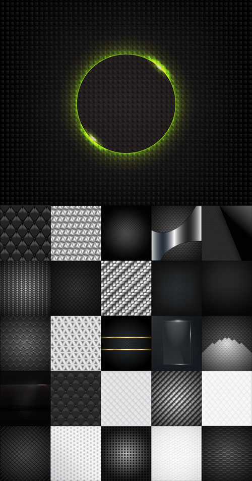 Black and white background with geometric patterns