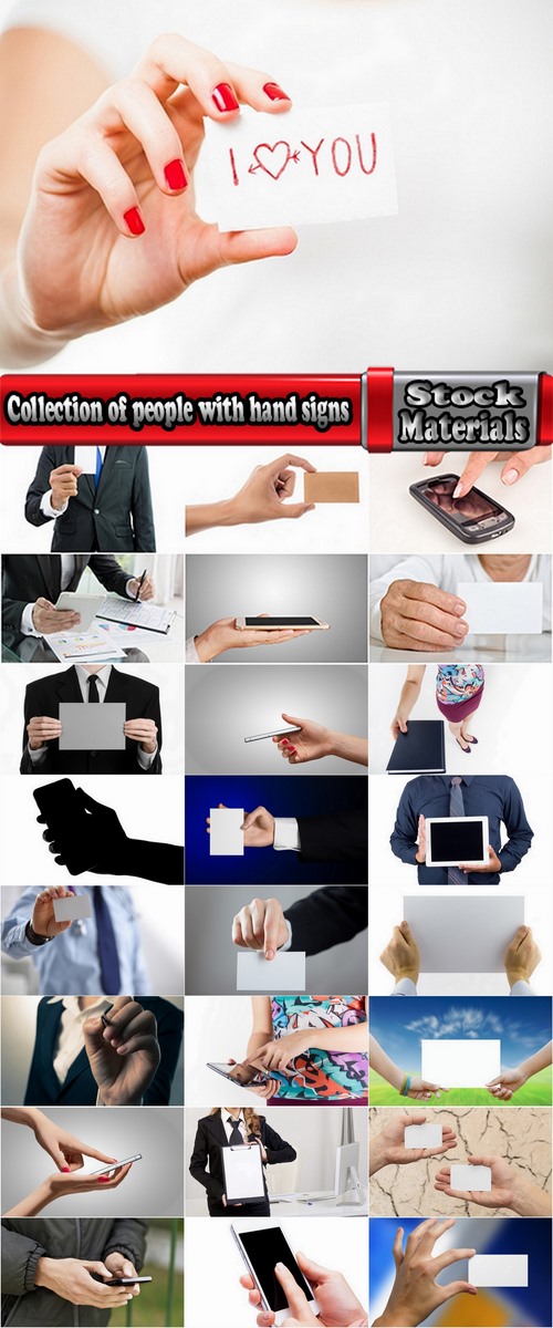 Collection of people with hand signs and the sign 25 HQ Jpeg