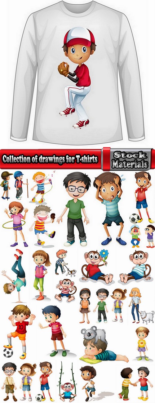 Collection of drawings for T-shirts #13-25 Eps