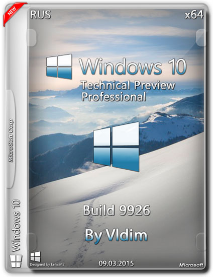 Windows 10 Technical Preview Pro x64 v.9926 by Vldim (RUS/2015)