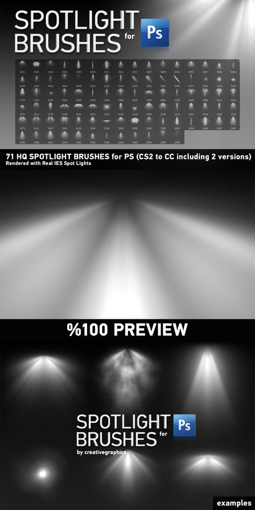 71 HQ Spotlight Brushes for PS - Creativemarket 201867