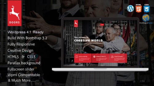 NULLED Doors - Parallax Responsive One Page wordpress theme image