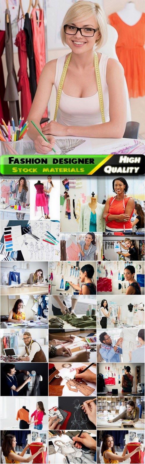 Fashion designer create tailor clothes - 25 HQ Jpg