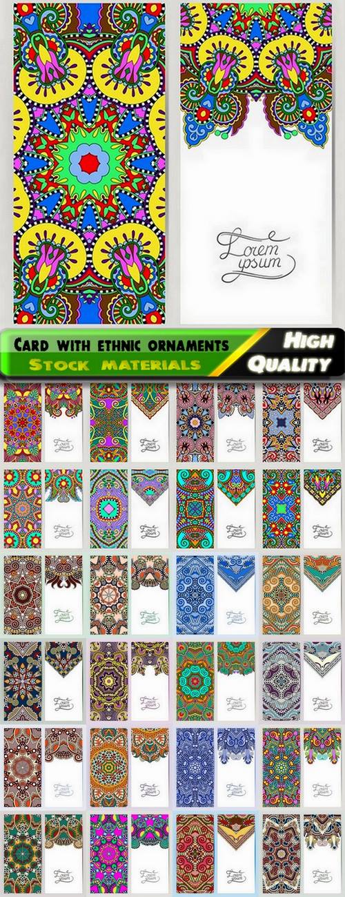 Business card with ethnic ornaments - 25 Eps