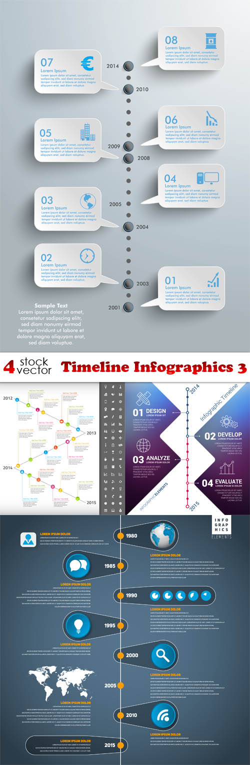 Vectors - Timeline Infographics 03