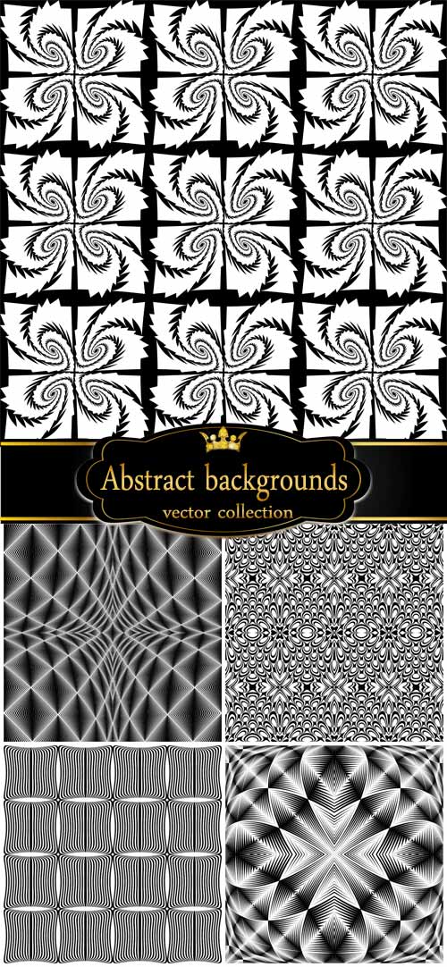Abstract vector backgrounds, black and white texture 3