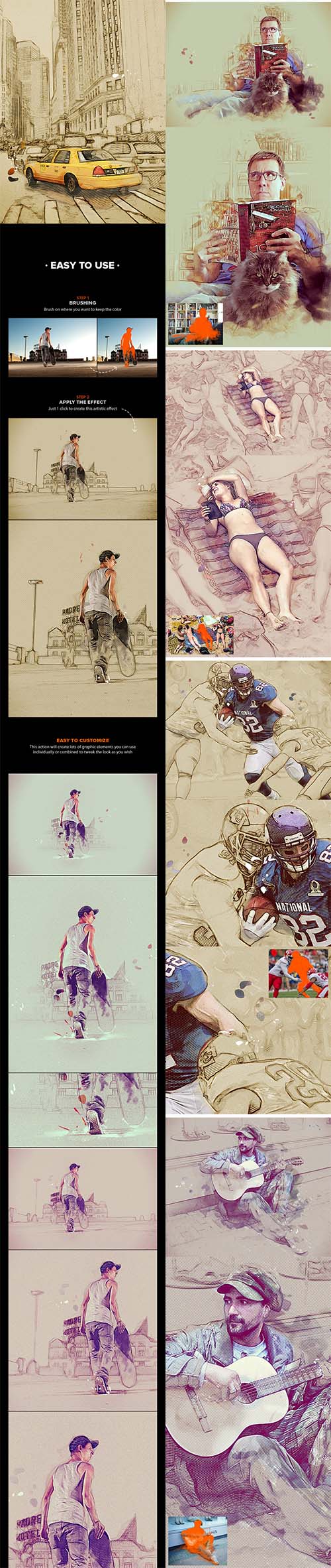 GraphicRiver - MixArt - Sketch Painting Photoshop Action 10854667