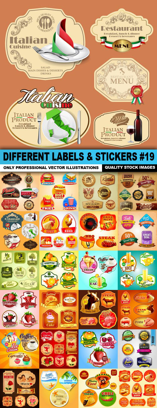 Different Labels & Stickers Vector 19