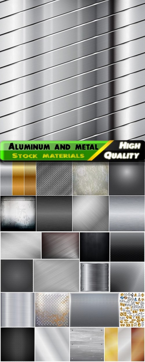 Aluminum and metal textures and backgrounds - 25 Eps