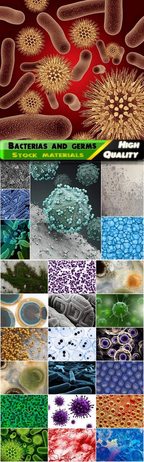 Medical background with bacteria and germs - 25 HQ Jpg