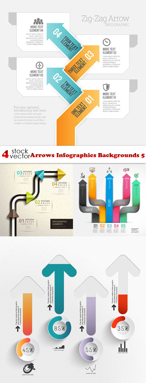 Vectors - Arrows Infographics Backgrounds 5