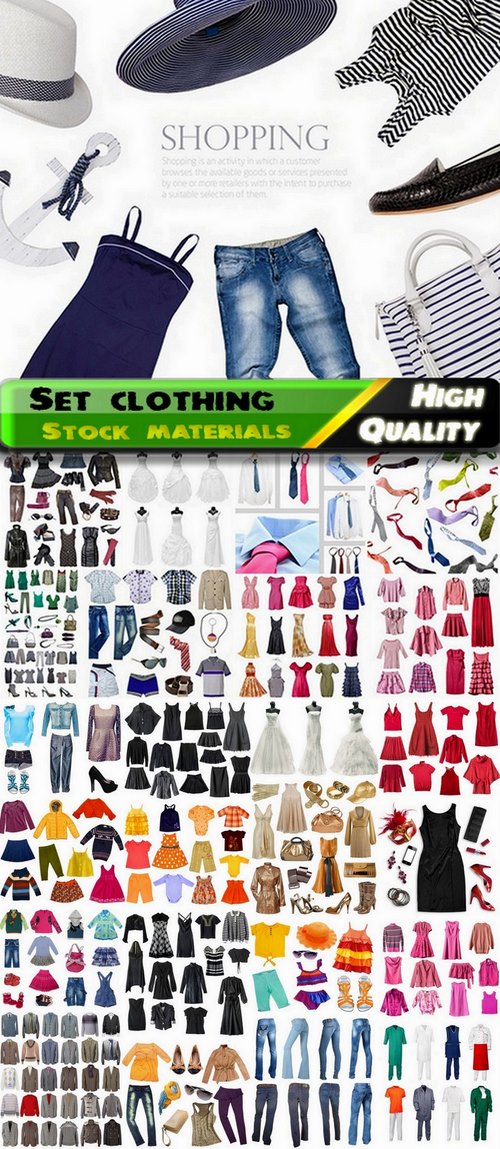 Set of mens womens and childrens clothing - 25 HQ Jpg