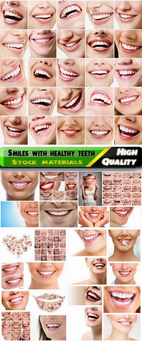 People smile with healthy white teeth - 25 HQ Jpg