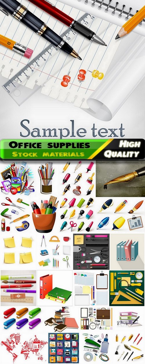 Office supplies and stationery items - 25 Eps