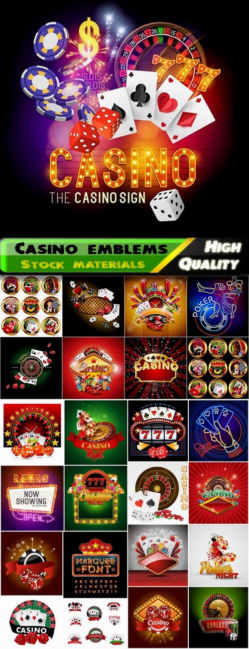 Casino emblems and game elements - 25 Eps