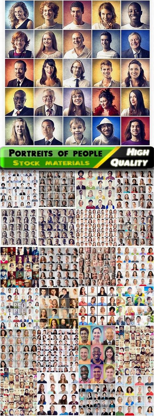 Big set of different people portraits - 25 HQ Jpg