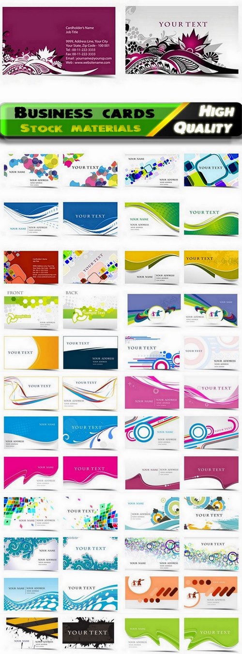 Business cards template design set #15 - 25 Eps
