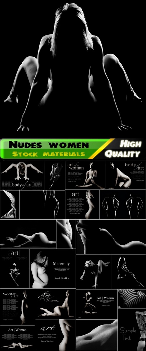 Nudes woman body art on black - 25 HQ Jpg