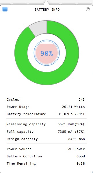 Battery Info - вся информация о состоянии батареи Макбука