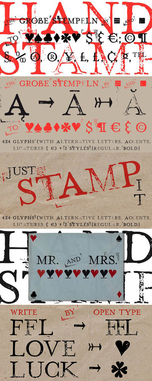 Hand Stamp Play Rough Serif Font Family