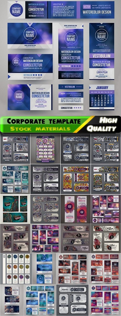 Corporate template design with ancient ornaments - 25 Eps