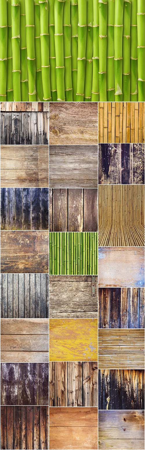 Wooden Boards and Bamboo With Texture