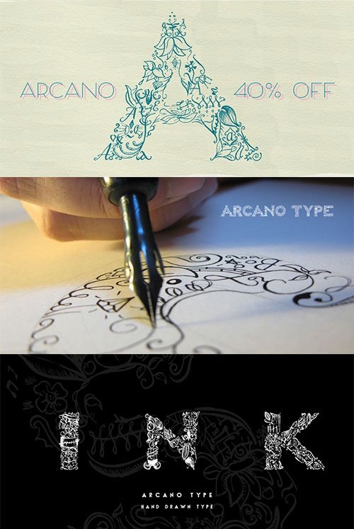 Arcano Decorative Hand-Drawn Font