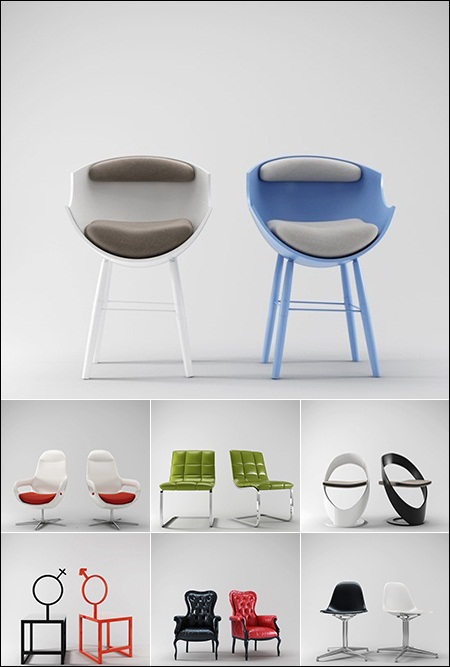 [3DMax] 3D Models Chair Collection