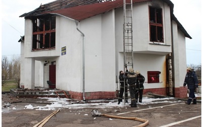 В Киевской области горел пост ГАИ
