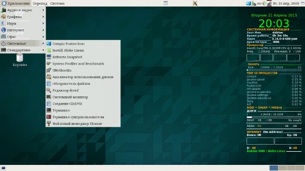 Aleks Linux Gnome2 Standard (x86/ML/RUS/2015)