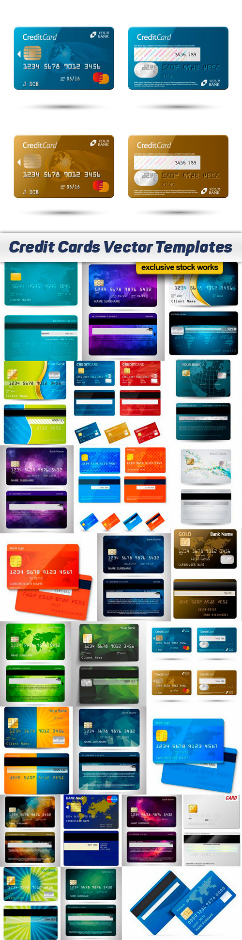 Credit Cards Vector Templates 4