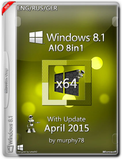 Windows 8.1 x64 AIO 8in1 With Update April 2015 by murphy78 (ENG/RUS/GER)