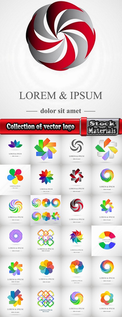 Collection of vector logo image abstraction 25 Eps