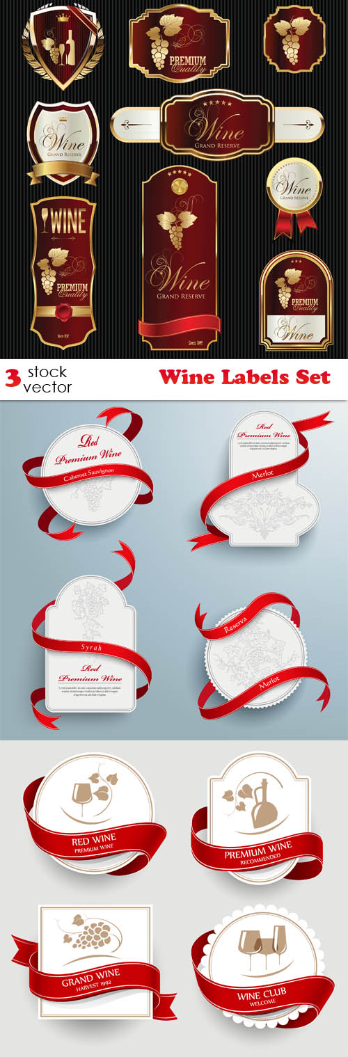 Vectors - Wine Labels Set 4